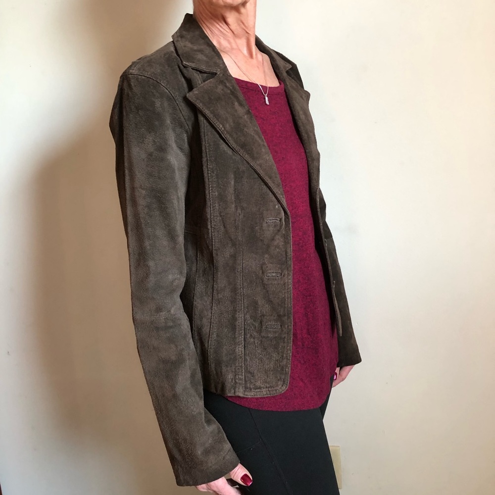 TAUNT Dark Brown Suede Jacket M